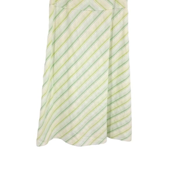 Ann Taylor Loft Dress Cotton Sleeveless Retro Fit Flare Striped Pale Green Sz 4 - Picture 4 of 10